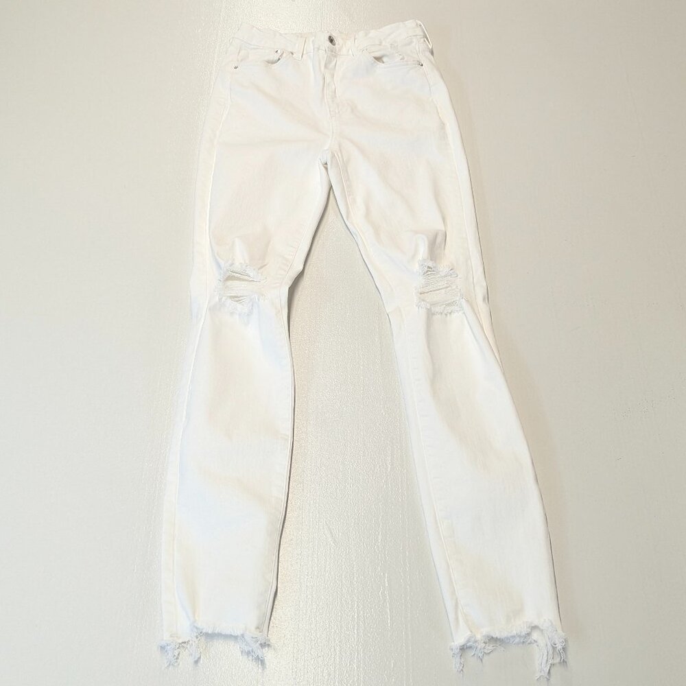 & Denim White Size 26 Super Skinny Ankle Jeans